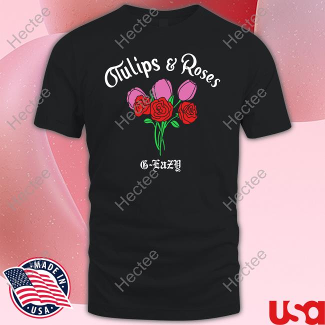 Tulips And Roses Black Hooded Sweatshirt