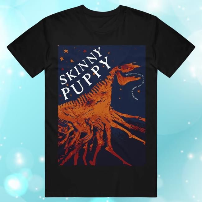 Official Skinny Puppy Merch Dinosaur Black T-Shirt Official Skinny Puppy Merch Dinosaur Black T-Shirt
