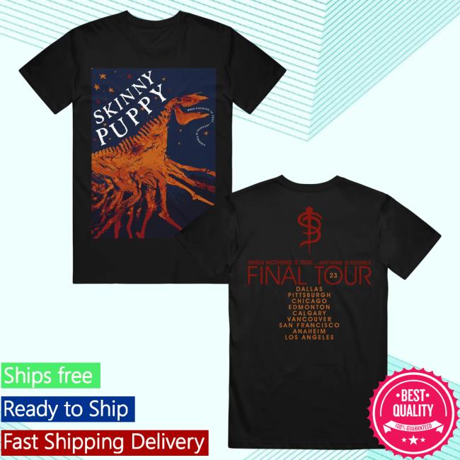 Official Skinny Puppy Merch Dinosaur Black T-Shirt Official Skinny Puppy Merch Dinosaur Black T-Shirt