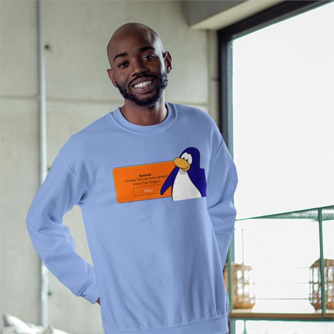 Banned Andrew Tate Has Been Banned From Club Penguin Shirt Shirts That Go Hard White