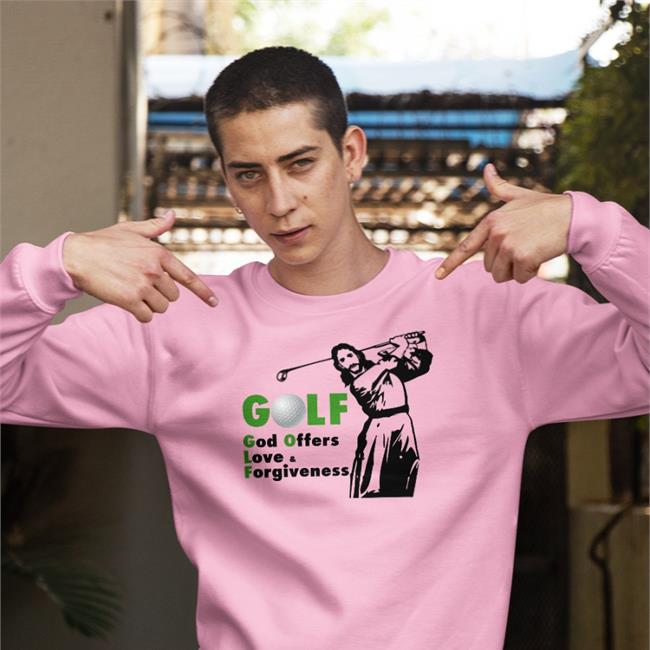 Golf God Offers Love Forgiveness Tee Goodshirts Golf God Offers Love Forgiveness Shirt Jesus Shoot Golf