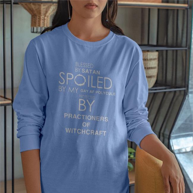 Evie Sleepycatten Blessed By Satan Spoiled By My Gay Af Polycule Tee
