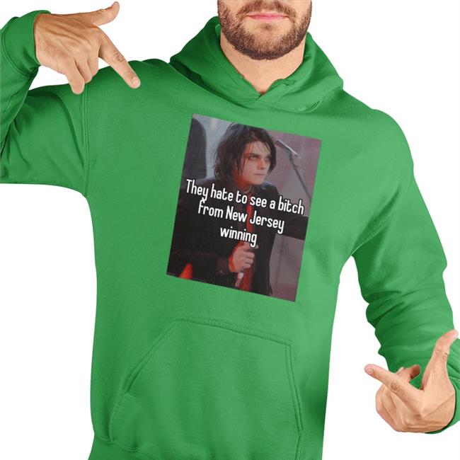 Jstamannotahero They Hate To See A Bitch From New Jersey Winning Sweatshirt White