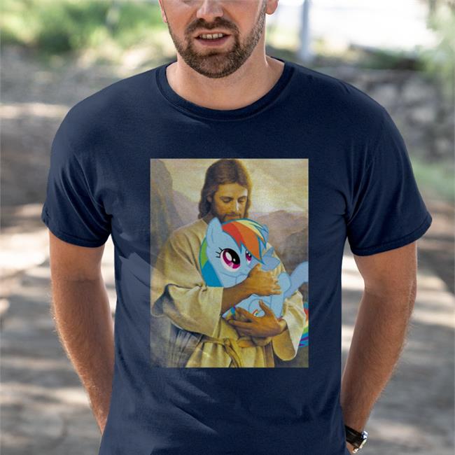 Jesus Holding Rainbow Dash Sweatshirt Stevetwisp