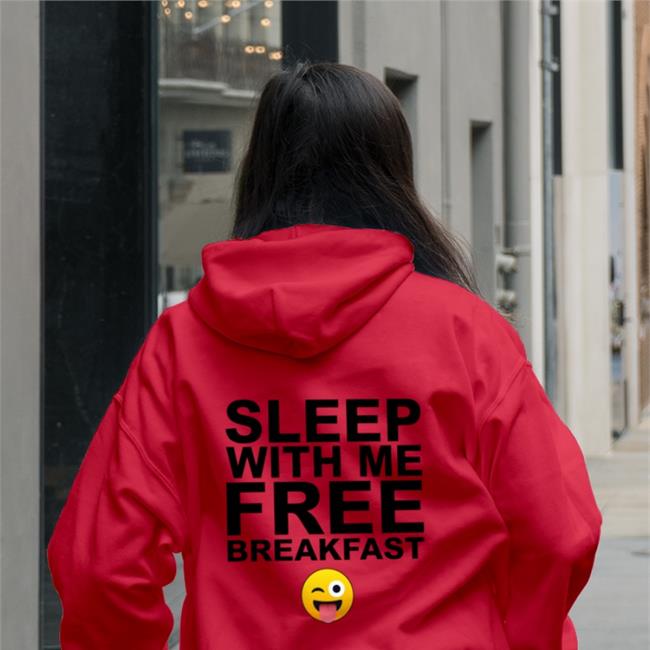 White Sleep With Me Free Breakfast Hoodie Shirts That Go Hard
