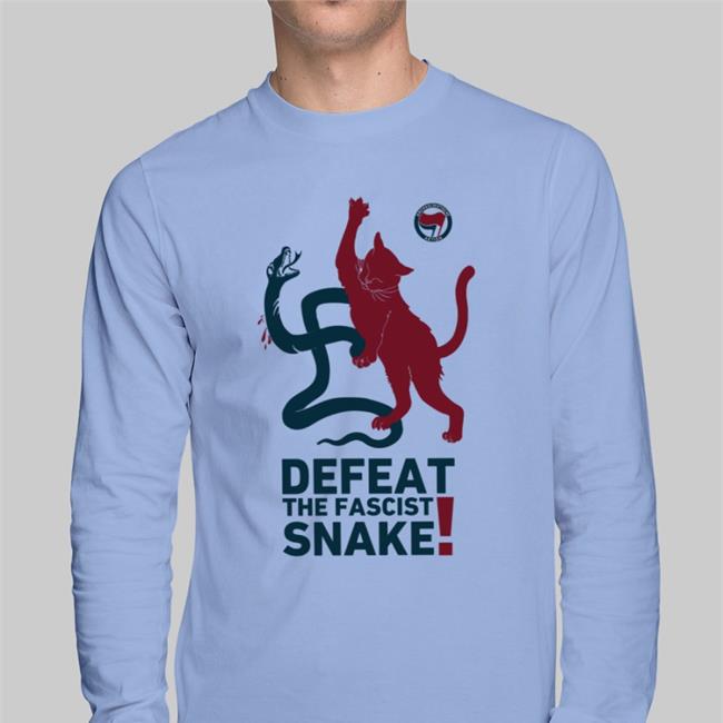 No Gods No Masters Defeat The Fascist Snake Hoodie Soviet Cat