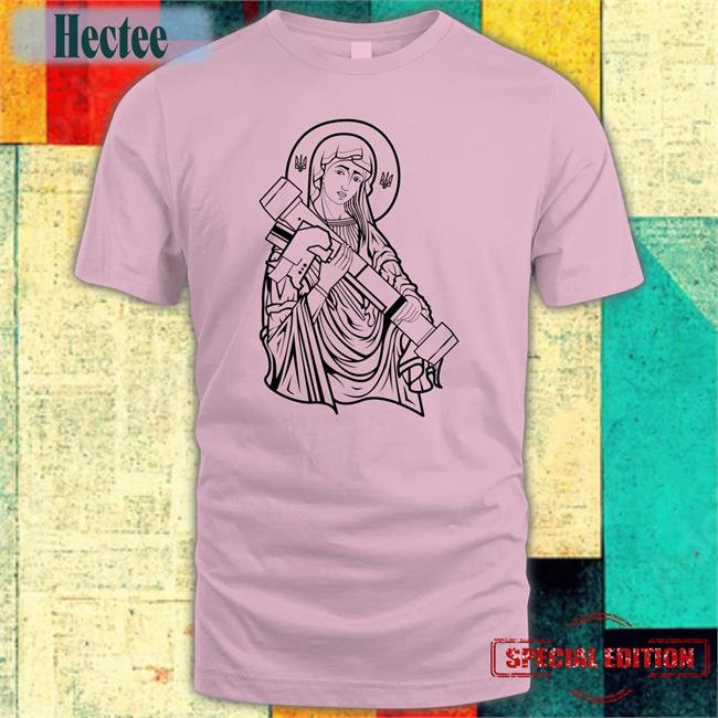 Saintjavelin Made In Ukraine Army Green Saint Javelin Outline Shirt