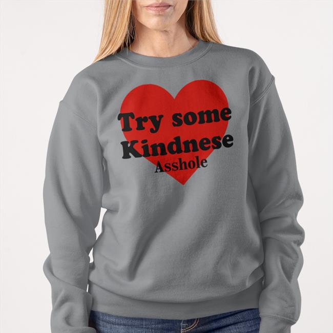 Try Some Kindnese Asshole Shirt Poorly Translated Shirts Try Some Kindnese Asshole Hoodie