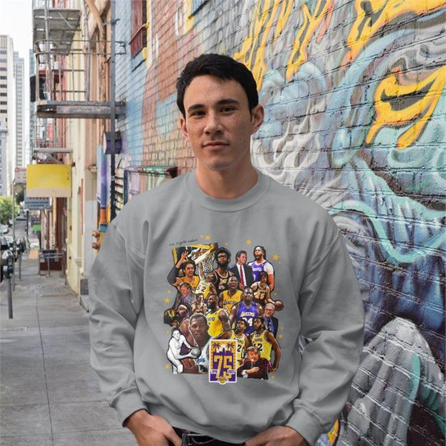 Los Angeles Lakers 75Th Anniversary Tee Shirt Lakers Basketball