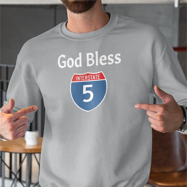 Lucca International Merch God Bless Interstate 5 Hoodie Sweatshirt