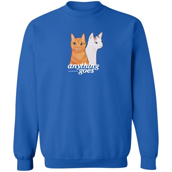 Anything Goes Cats Crewneck Anything Goes Emma Chamberlain Merch