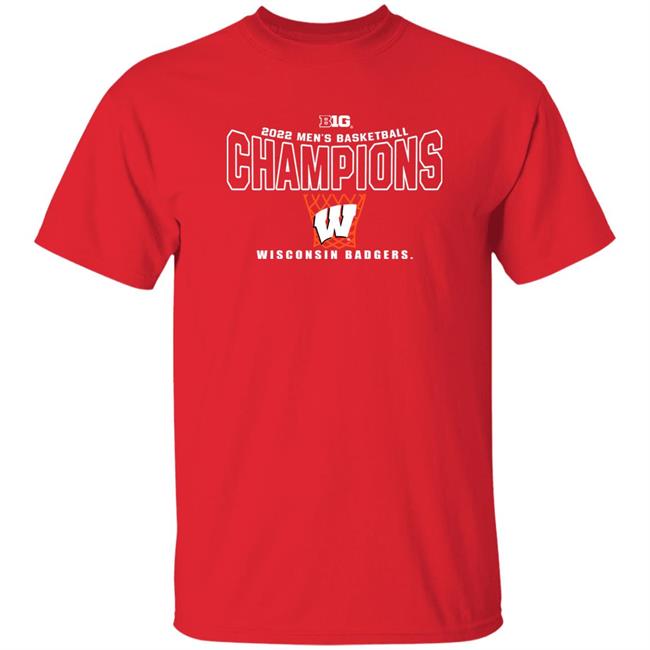 Big Ten 2022 Men's Basketball Champions Wisconsin Baggage Shirt Big Cat