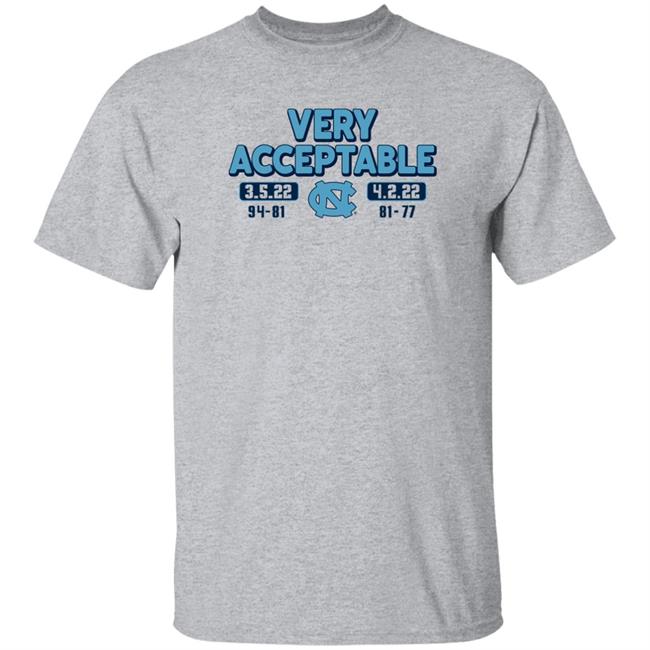 North Carolina Basketball Very Acceptable 94 81 81 77 Shirt BreakingT Merch