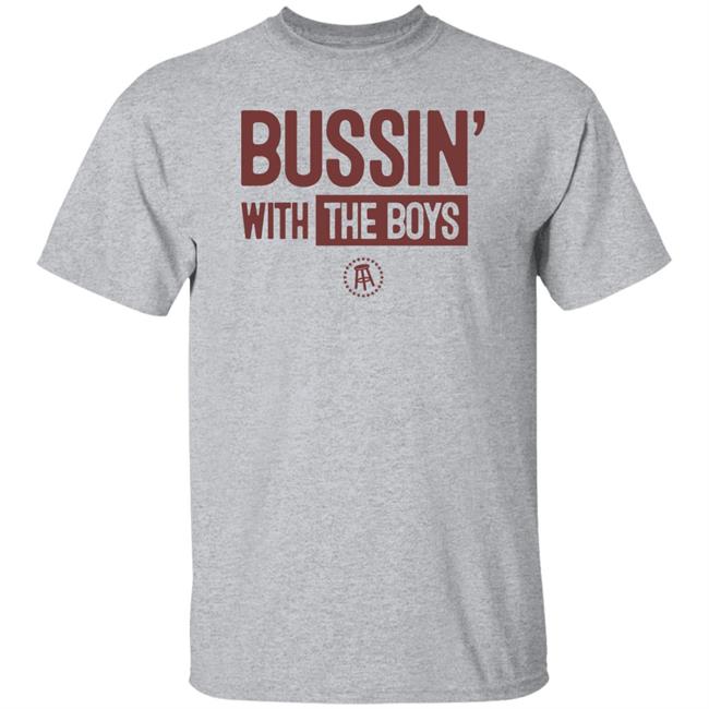 Barstool Sports Merch Bussin With The Boys Logo Onesie Shirt Will Compton Taylor Lewan