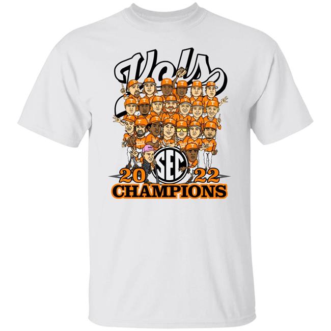 Volshop 2022 Sec Baseball Champions Caricature Tee Tennessee