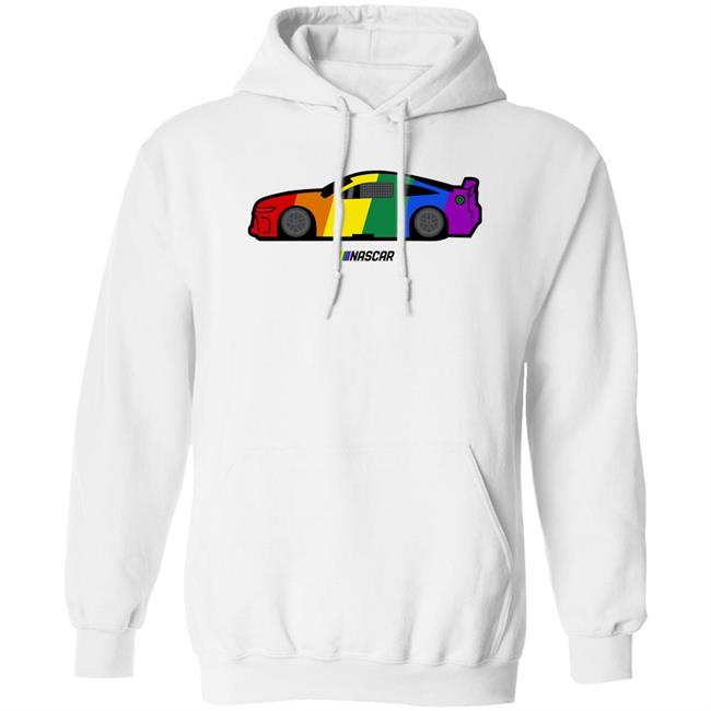 Nascar Store Nascar Checkered Rainbow Flag Car Shirt