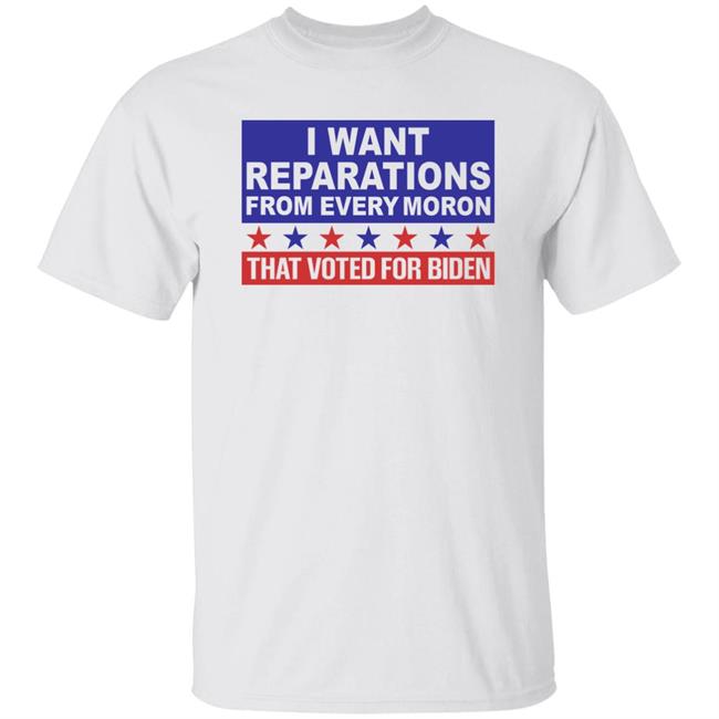 Nancymagamonkey I Want Reparations From Every Moron That Voted For Biden Shirt Lady Nancy Ultra Maga