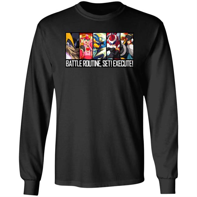 The Rockman Exe Zone Mega Man Battle Network Shirt Battle Routine Set Execute Shirt Battle Routine Set Execute Shirt The Rockman Exe Zone Mega Man Battle Network Shirt
