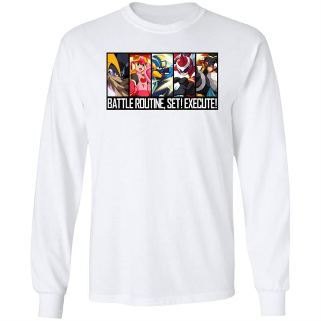 The Rockman Exe Zone Mega Man Battle Network Shirt Battle Routine Set Execute Shirt Mega Man Battle Network Shirt The Rockman Exe Zone Battle Routine Set Execute Shirt