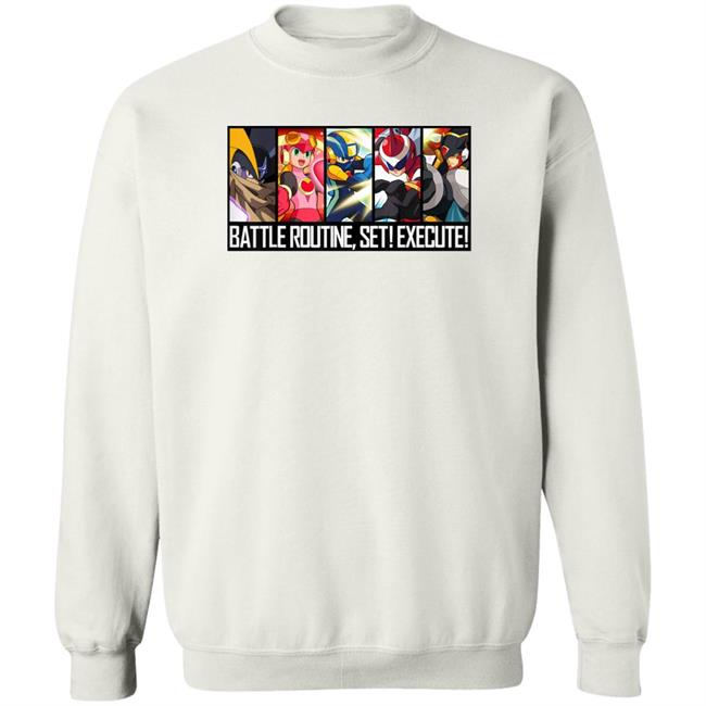 The Rockman Exe Zone Mega Man Battle Network Shirt Battle Routine Set Execute Shirt Battle Routine Set Execute Shirt The Rockman Exe Zone Mega Man Battle Network Shirt