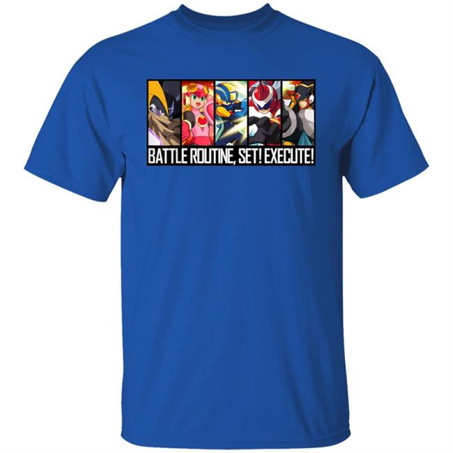 The Rockman Exe Zone Mega Man Battle Network Shirt Battle Routine Set Execute Shirt Mega Man Battle Network Shirt The Rockman Exe Zone Battle Routine Set Execute Shirt