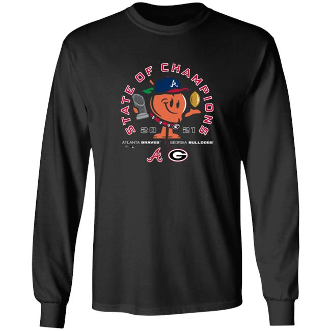 Georgia Bulldogs x Atlanta Braves Fanatics Branded 2021 State of Champions Peach T-Shirt