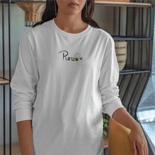 Punz Store Punzo Bee Hoodied Sweatshirt Sam Wearing Punzo Bee Shirt Light Blue