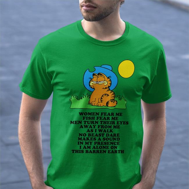 Garfield Cowboy Women Fear Me Fish Fear Me Tee Shirt Royal