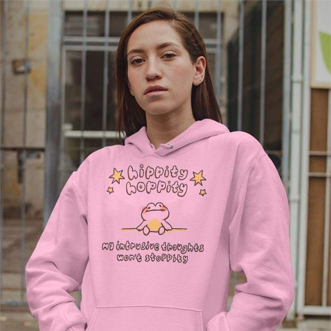 Buttercreamren Hippity Hoppity My Intrusive Thoughts Won't Stoppity Shirt White