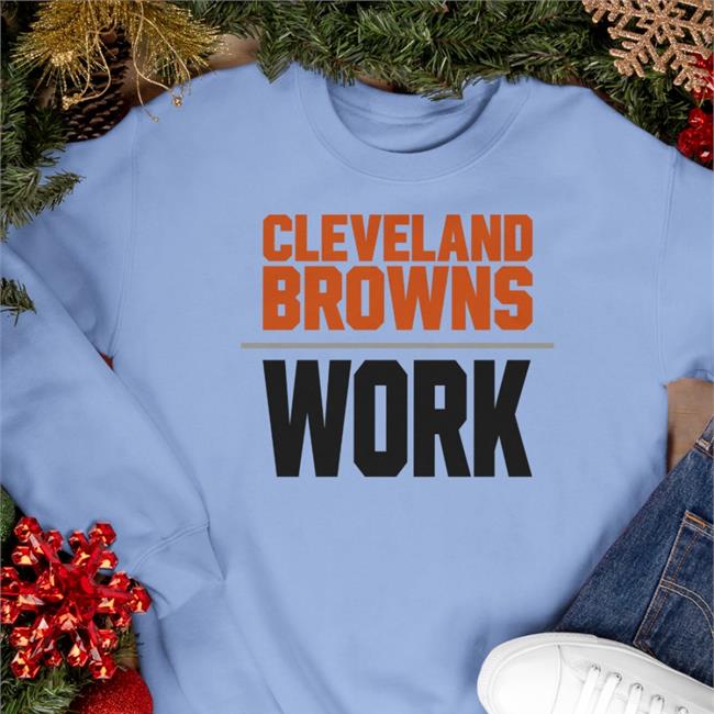 Nick Chubb Wearing Cleverland Browns Work Tee Shirt