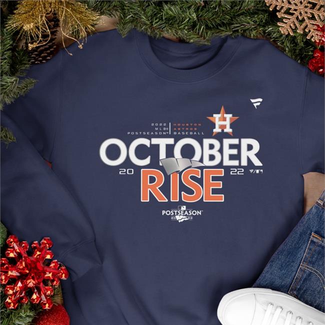 Mlbshop Store Astros October Rise Shirt Houston Astros Navy 2022 Postseason Locker Room T-Shirt
