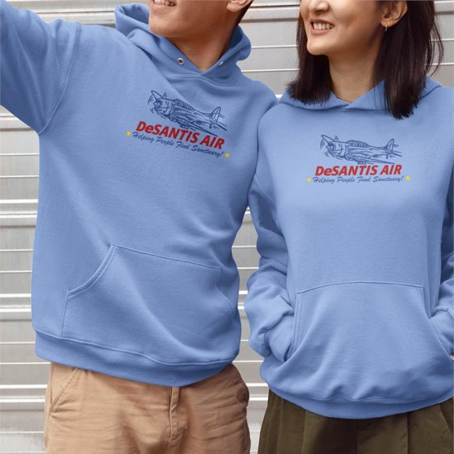 Official Hodgetwins Store Desantis Air Helping People Find Sanctuary Long Sleeve T Shirt White
