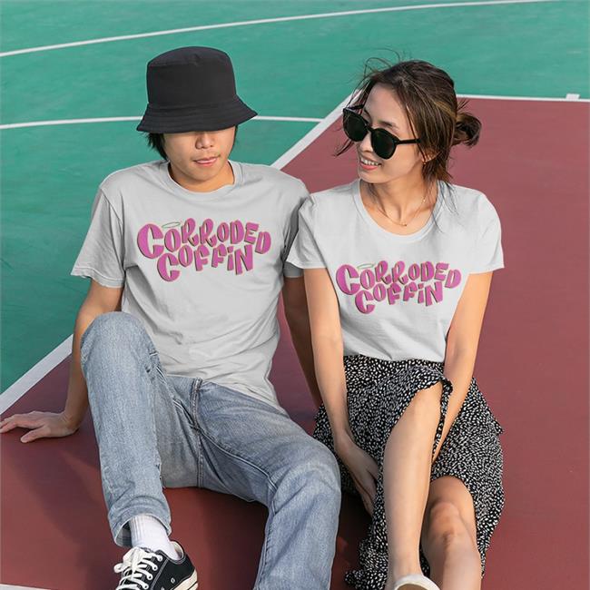 St3v3th3h41r Corroded Coffin Funny T Shirt White