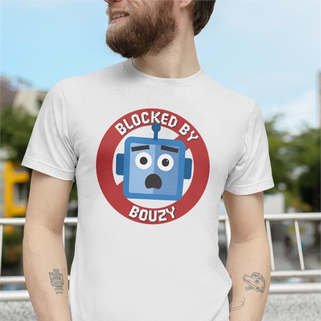 Blocked By Bouzy Shirt Andy Signore No System Merch Blocked By Bouzy Shirt Bot Sentinel & Christopher Bouzy No System Merch