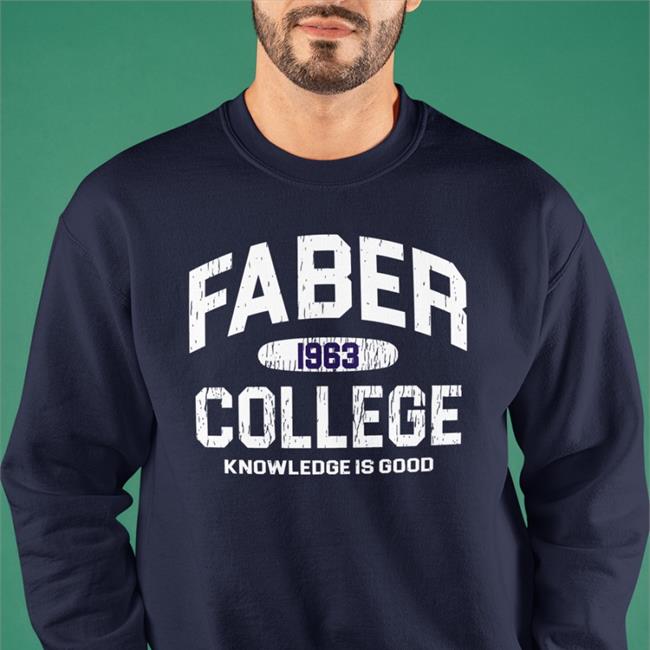 Faber 1963 College Knowledge Is Good Shirt Super 70S Sports Navy