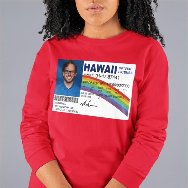 JasonMcCourty Wearing Mc Daniel Hawaii Driver License Long Sleeve Tee Shirt