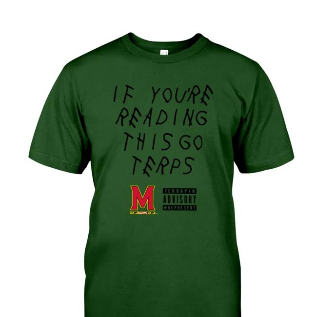 Maryland Terrapins If You're Reading This Go Terps Long Sleeve Tee Shirt White
