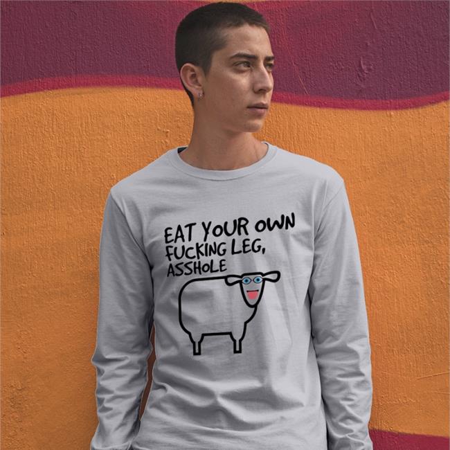 Madeofhummus Eat Your Own Fucking Leg Asshole Hoodied Sweatshirt White