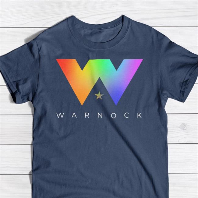 Warnock For Georgia Merch Store Reverend Raphael Warnock Wearing Warnock W Pride Sweatshirt Jon Ossoff