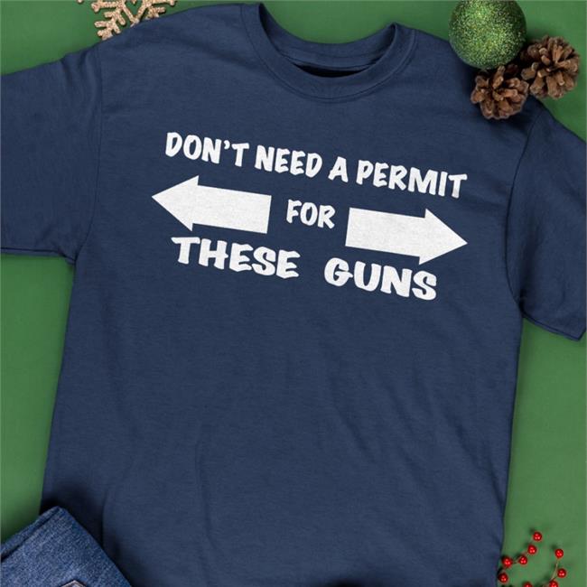 Evan Peters Wearing Don't Need A Permit For These Guns Tee