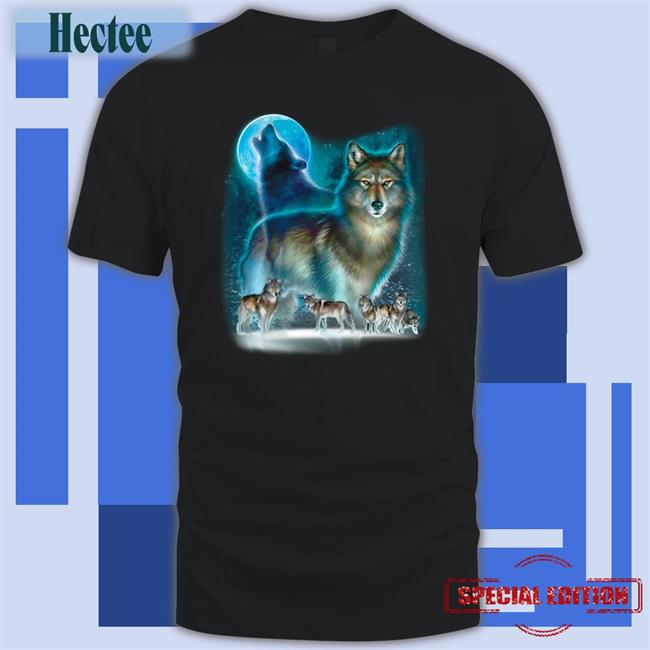 Wolf Pack Wolves Moon Decal T Shirt