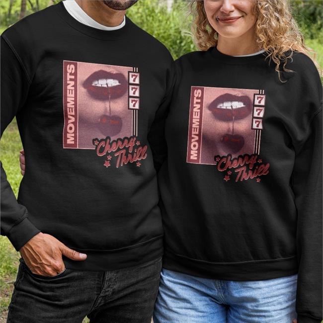 Movements Merch Cherry Thrill Hoodie Sweatshirt Black