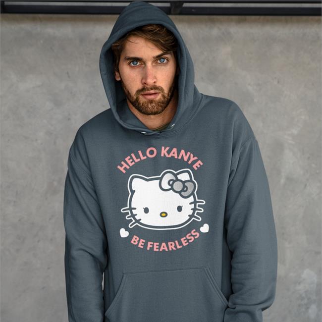 Kanye West Wearing Hello Kanye Be Fearless T Shirts Hello Kitty