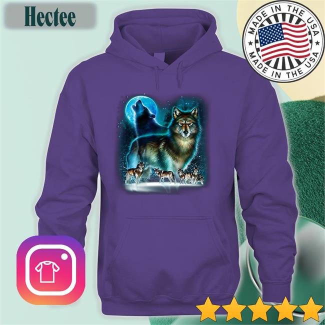 Wolf Pack Wolves Moon Decal Shirt