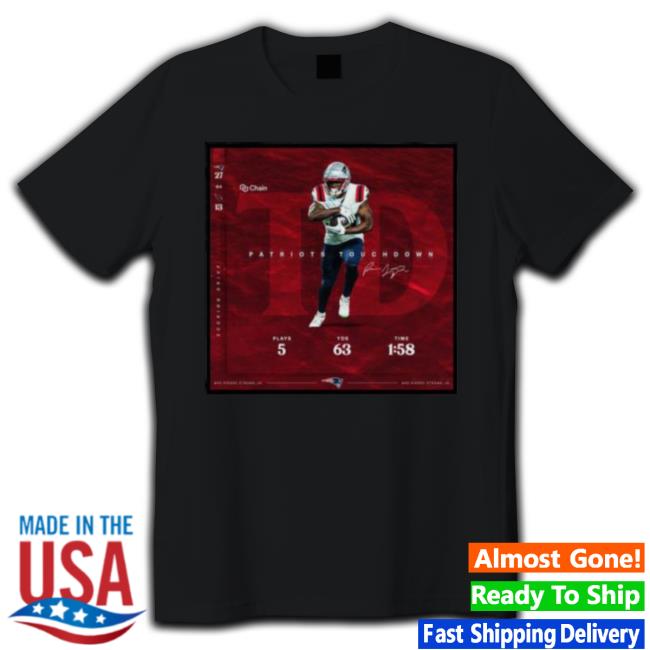 Pierre Strong Jr 2022 Patriots Touchdown New England Patriots 27 13 Cardinals Signature shirt