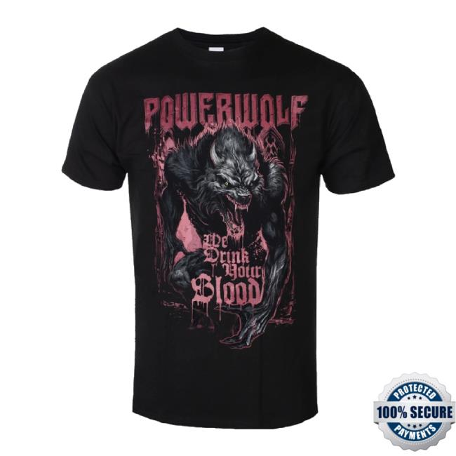 Original Powerwolf We Drink Your Blood Black Classic Shirt Metal Shop