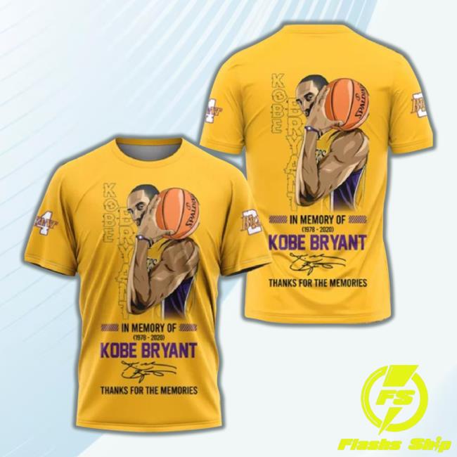 Kobe Bryant Thanks For The Memories Signature All Over Print 3D Shirts