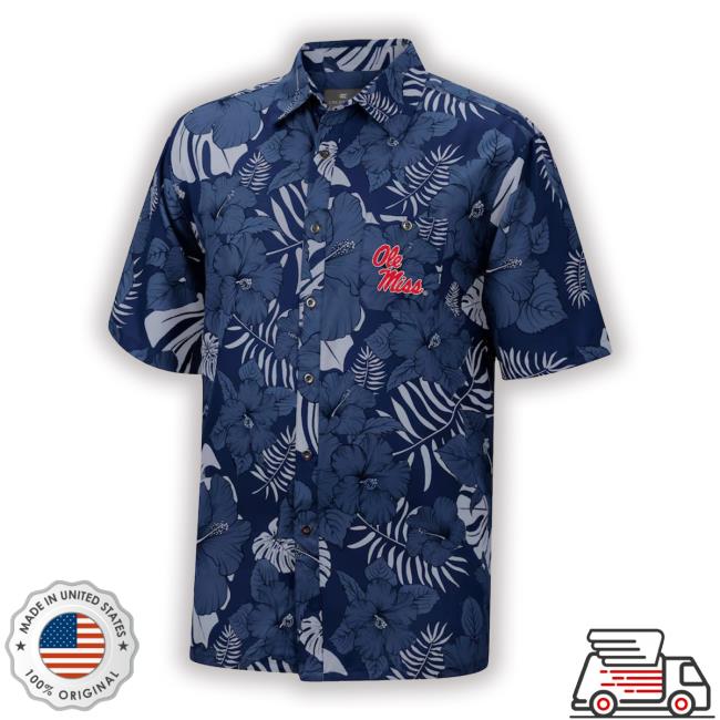 Colosseum Navy Ole Miss Rebels The Dude Camp Button-Up Hooded Sweatshirt
