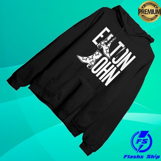 Elton John Merch Store Troubadour Boot Black Hooded Sweatshirt