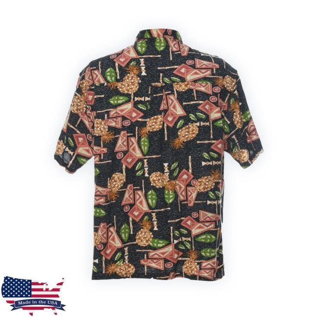 Beyondretro Fruit Print Hawaiian Hooded Sweatshirt